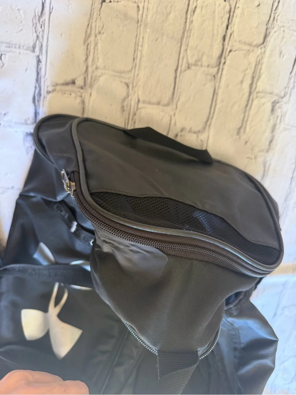 Under Armour Logo Duffel Bag Gym Work Travel Storm Black Sports Overnight